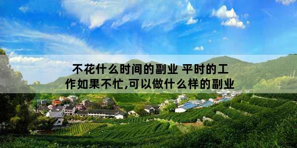 不花什么时间的副业 平时的工作如果不忙,可以做什么样的副业